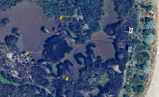 Site map of three thermocouple profiles