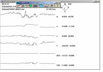 Tower Gill sonic plots screen before downloading data
