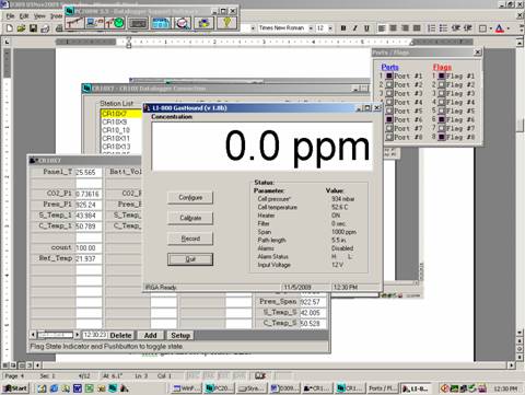 Screen shot of Li-800 calibration zero post-cal