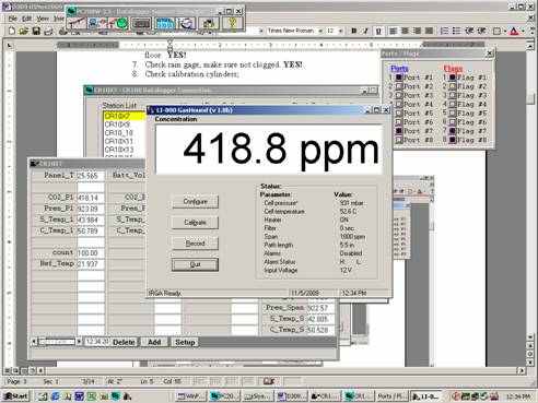 Screen shot of Li-800 calibration span post-cal
