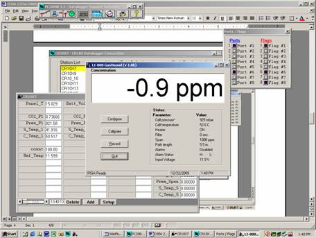 Screen shot of Li-800 calibration zero post-cal
