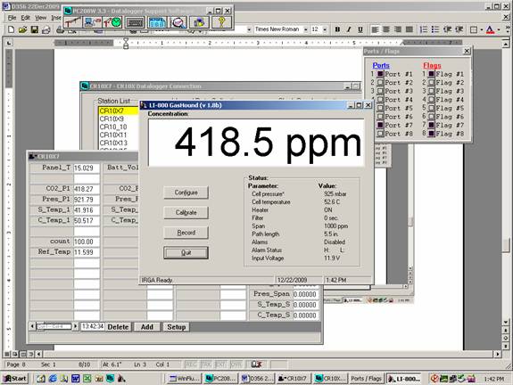 Screen shot of Li-800 calibration span post-cal