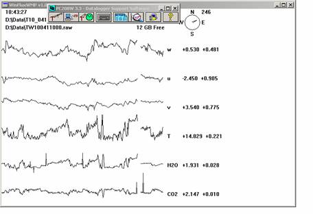 Tower Gill sonic plots screen before downloading data