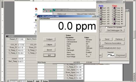 Screen shot of Li-800 calibration zero