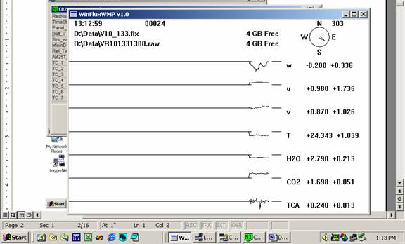 Vaira Gill sonic plots screen before downloading data
