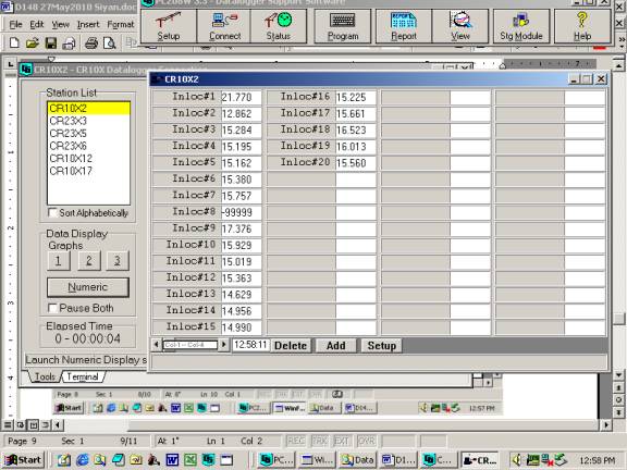 Floor Gill sonic plots screen before downloading data