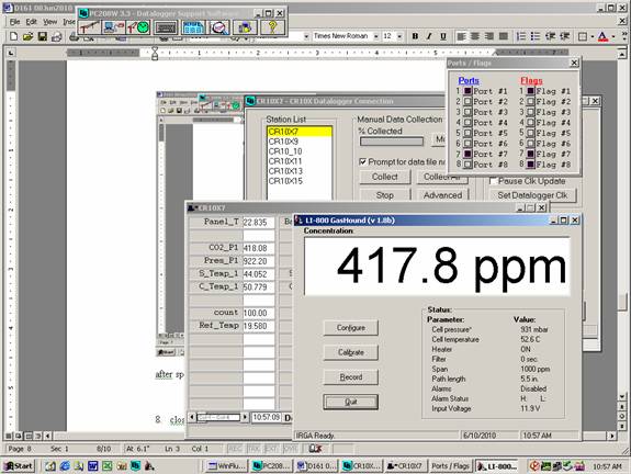 Screen shot of Li-800 calibration span post-cal