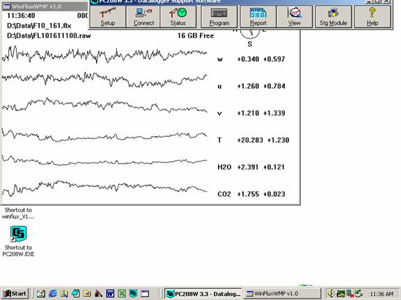Floor Gill sonic plots screen before downloading data