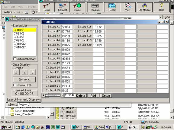 Floor Gill sonic plots screen before downloading data
