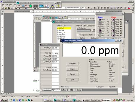 Screen shot of Li-800 calibration zero post-cal