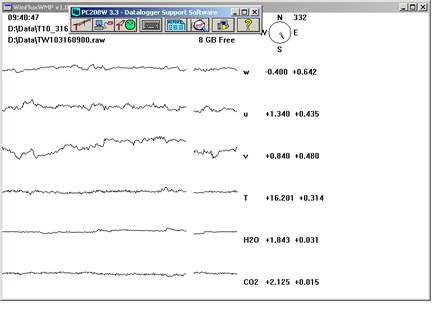 Tower Gill sonic plots screen before downloading data
