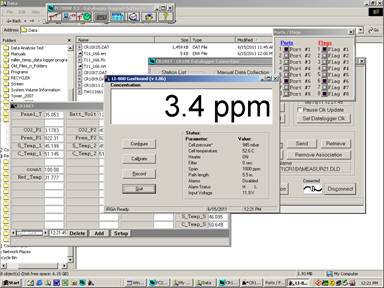 Screen shot of Li-800 calibration zero pre-cal