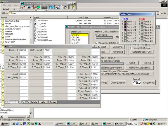 Screen shot of Li-800 calibration post-cal