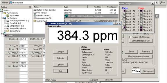 Screen shot of Li-800 calibration span post-cal