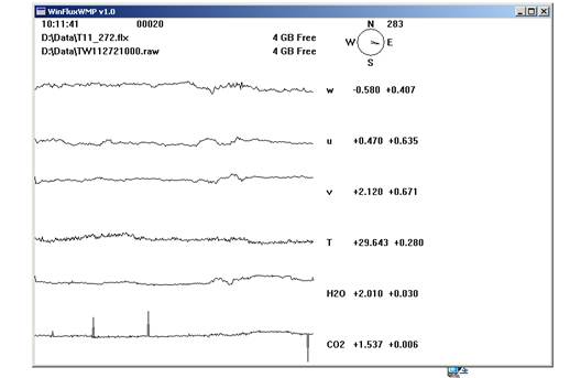 Tower Gill sonic plots screen before downloading data