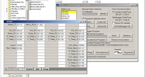 Screen shot of Li-800 calibration post-cal