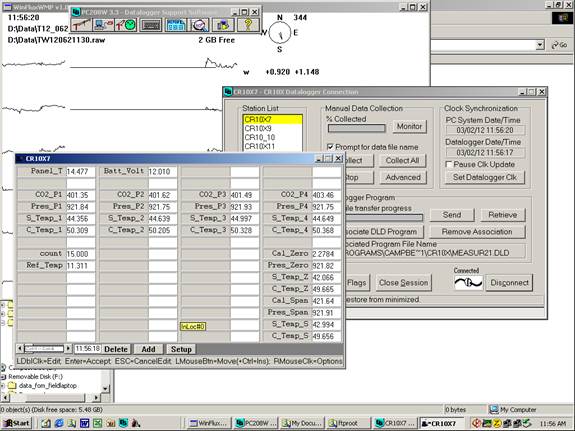 Screen shot of Li-800 calibration pre-cal