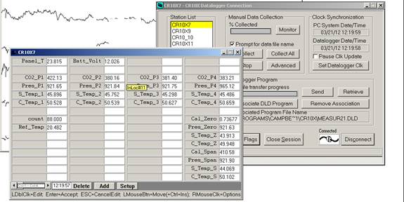 Screen shot of Li-800 calibration pre-cal