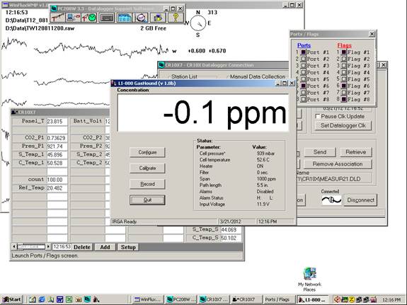 Screen shot of Li-800 calibration zero post-cal