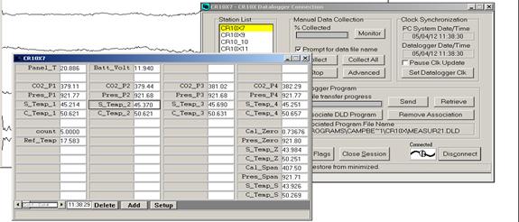 Screen shot of Li-800 calibration pre-cal