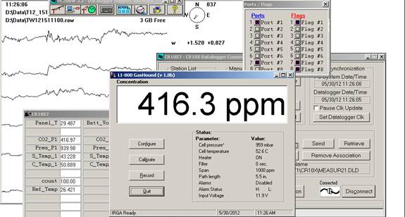 Screen shot of Li-800 calibration span pre-cal