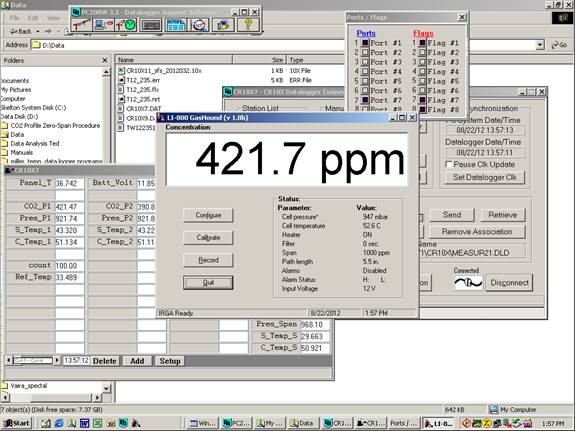 Screen shot of Li-800 calibration span post-cal