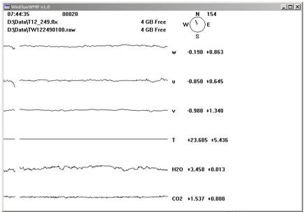 Tower Gill sonic plots screen before downloading data