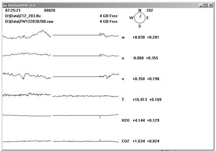 Tower Gill sonic plots screen before downloading data
