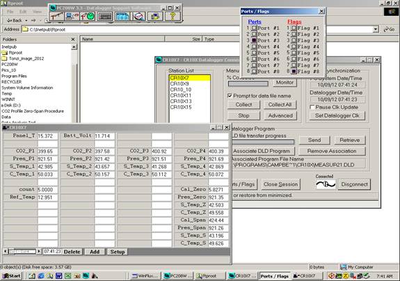 Screen shot of Li-800 calibration pre-cal