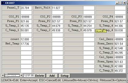Screen shot of Li-800 calibration pre-cal