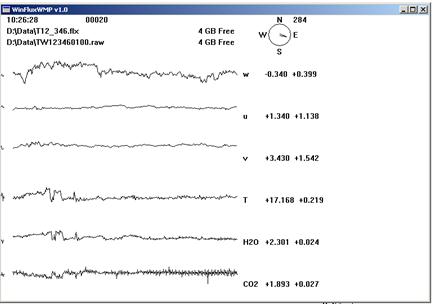 Tower Gill sonic plots screen before downloading data