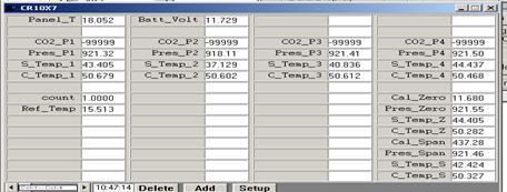 Screen shot of Li-800 calibration pre-cal
