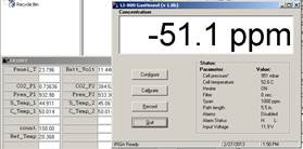 Screen shot of Li-800 calibration zero pre-cal
