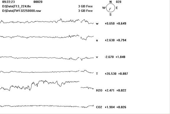 Tower Gill sonic plots screen before downloading data