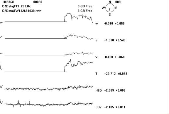 Tower Gill sonic plots screen before downloading data