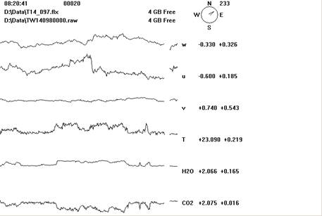 Tower Gill sonic plots screen before downloading data