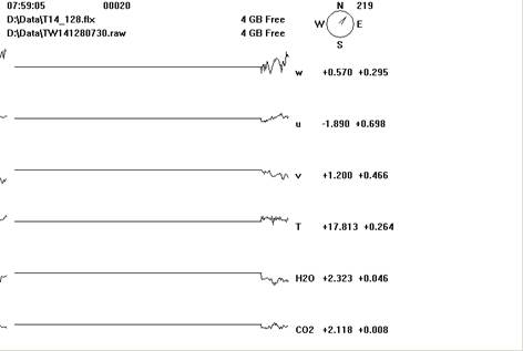 Tower Gill sonic plots screen before downloading data