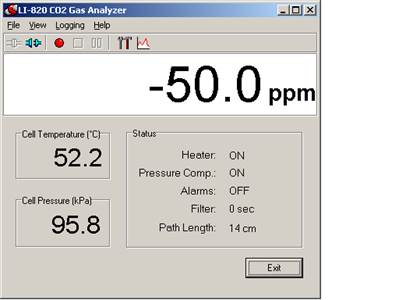 Screen shot of Li-800 calibration bad readings