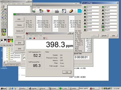 Screen shot of Li-800 calibration span pre-cal