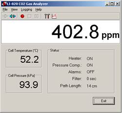 Screen shot of Li-800 calibration span post-cal