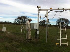 Joe checking Vaira radiometer tower