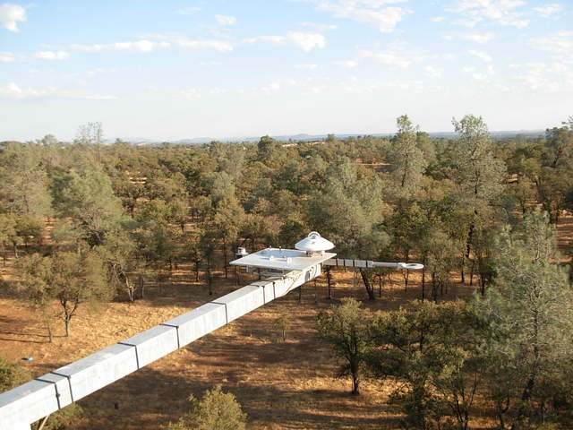 From the top of flux tower. A pyranometer, net radiometer and PAR sensor