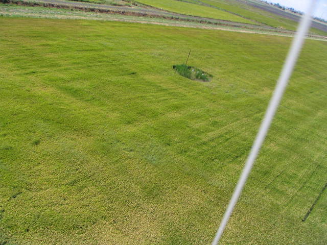 View of rice field from kite camera
