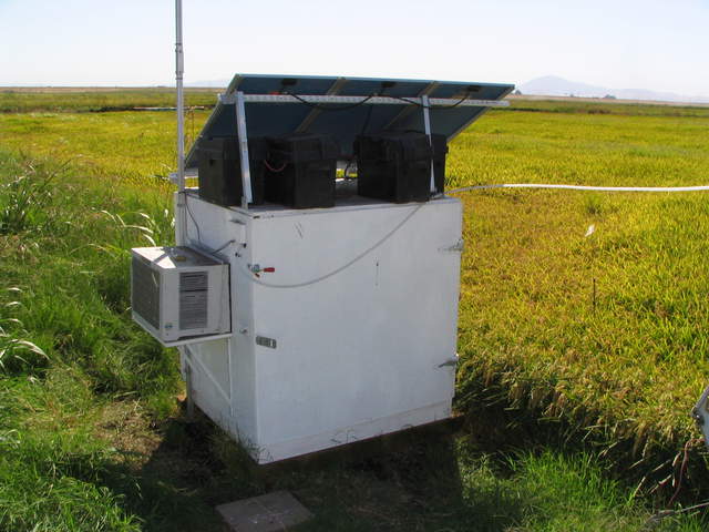 Equipment box at the rice site