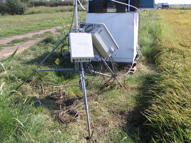 Soil Sensor removed from the field and coiled under the tower