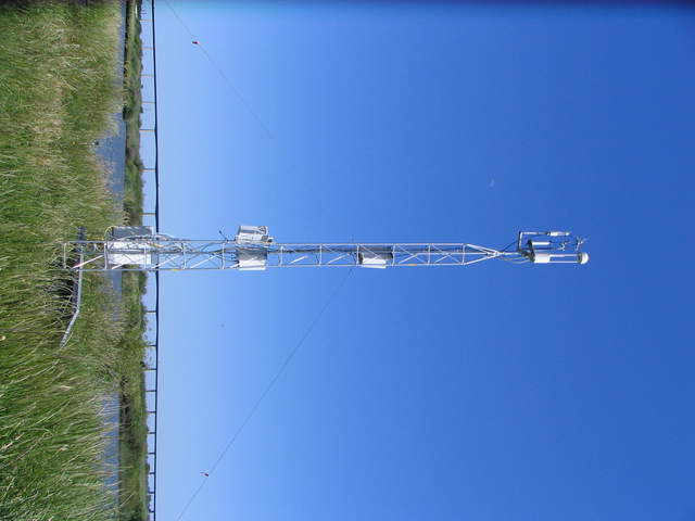 Full eddy tower on levee at Sherman Island