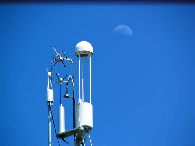 Quarter moon next to the eddy sensors