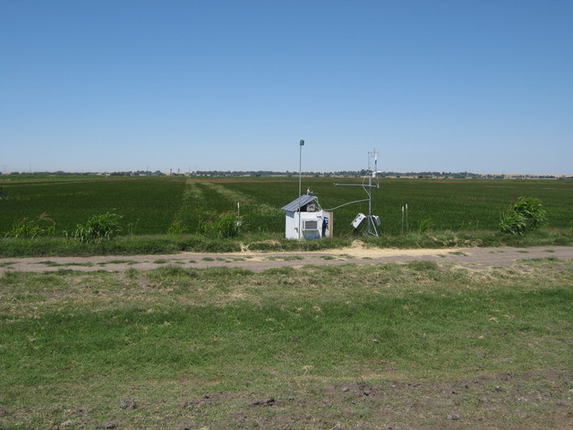 Twitchell Rice site including eddy tower and equipment box