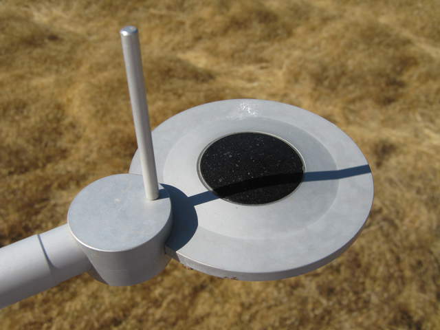 Bird deterrent casting shadow on new radiometer