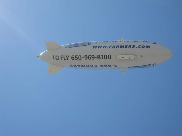 Farmers blimp above Moffett Field